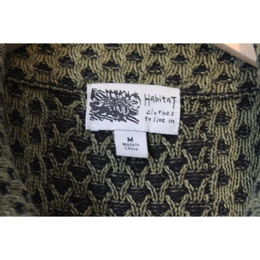 Habitat Knit Woven Button Front Sweater Vest Green Women's Size Medium H14513 - Picture 6 of 11